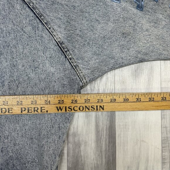 ✅VTG ApacheJean Jacket Womans M Acid Washed Puff Paint Shoulder Pads Retro Aztec - Picture 6 of 12